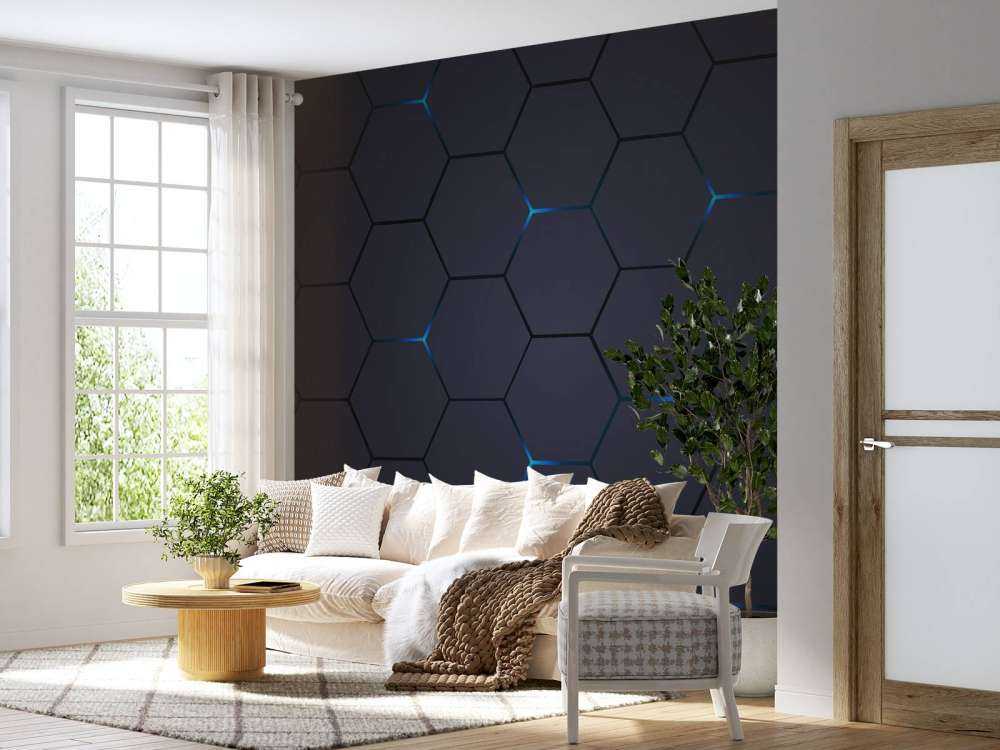 Hexagones gris foncé