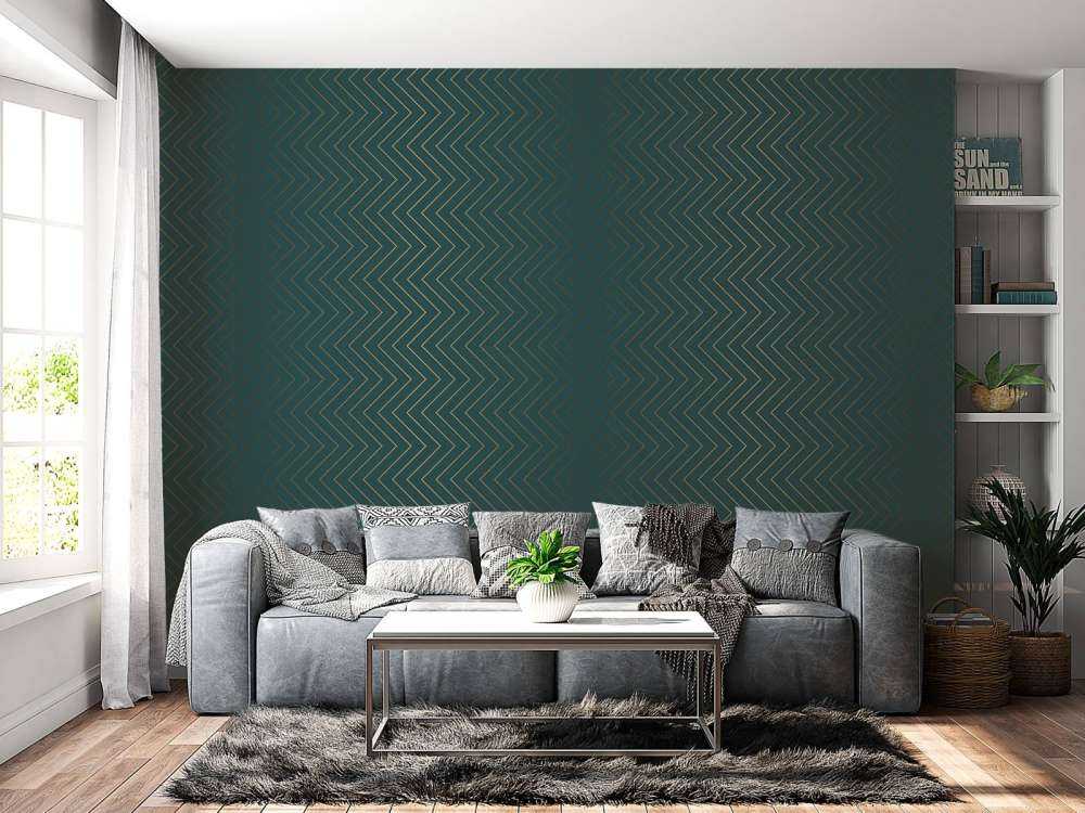 Zigzag en bleu canard