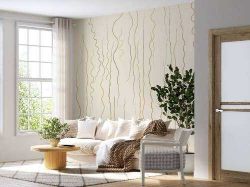 Lignes organiques herbe beige