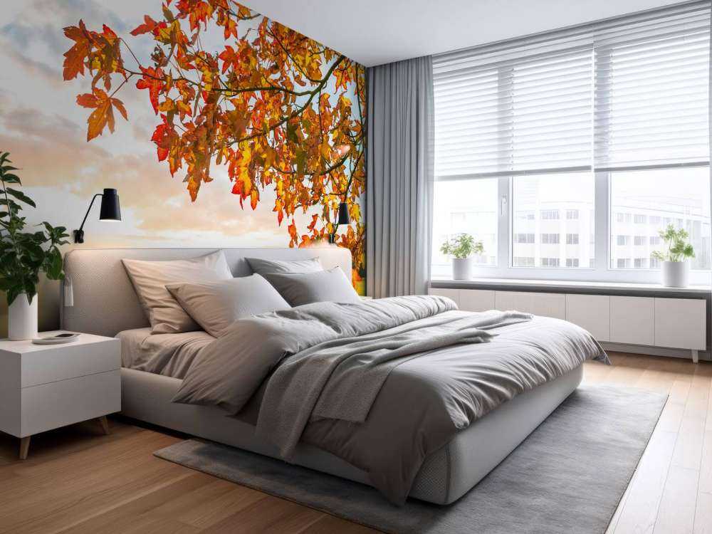 Arbre d'automne au coucher du soleil