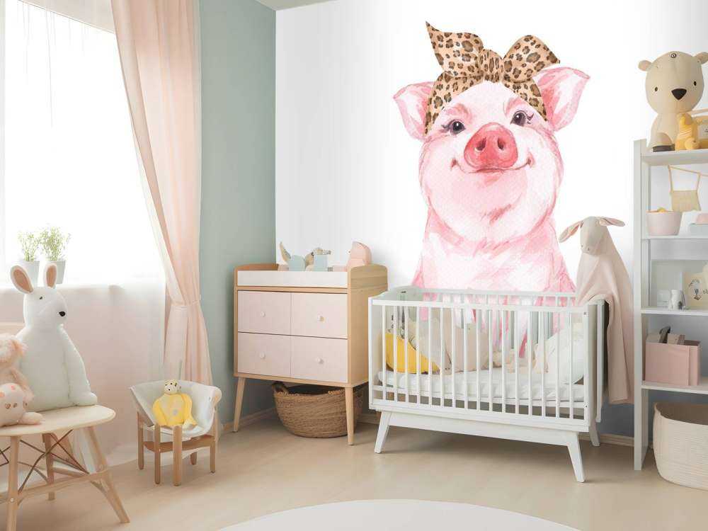 Drôle de petit cochon avec un bandana