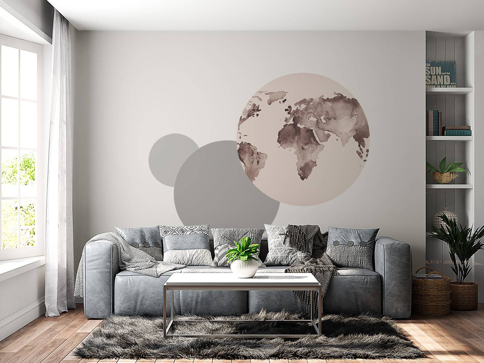 Carte du monde en sépia