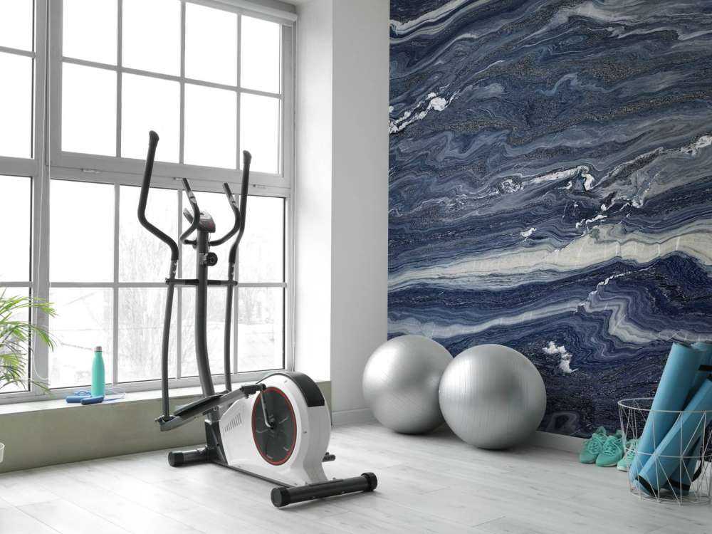 Marbre bleu et blanc