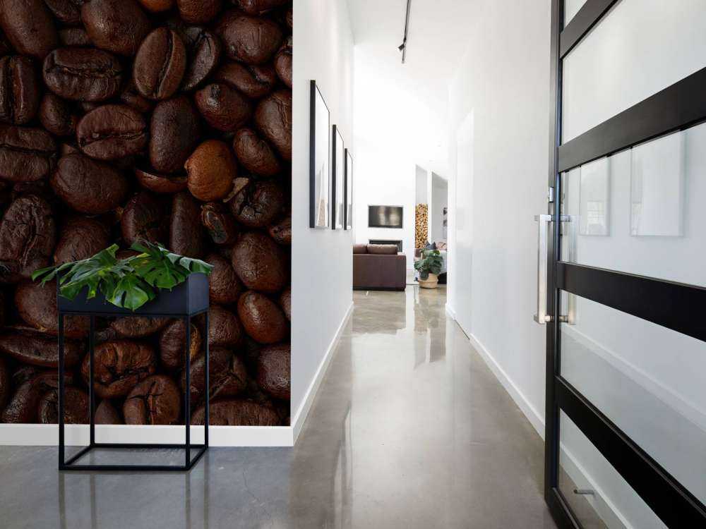 Grains de café en gros plan