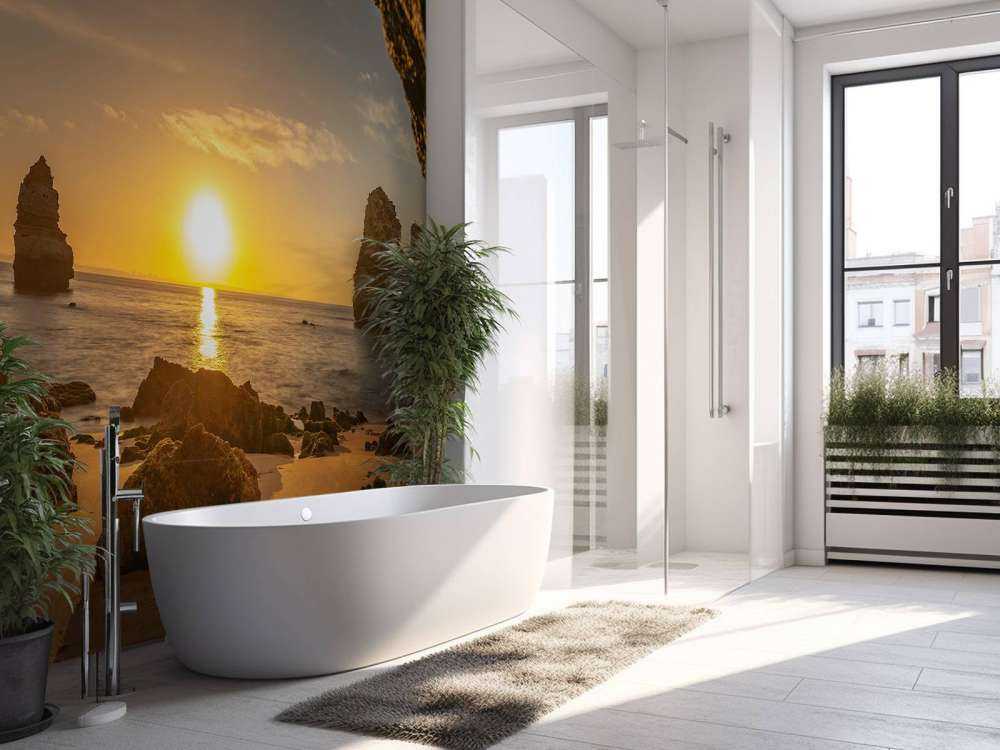 Lever de soleil depuis une grotte