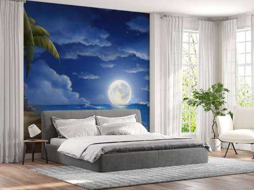 Belle plage de nuit