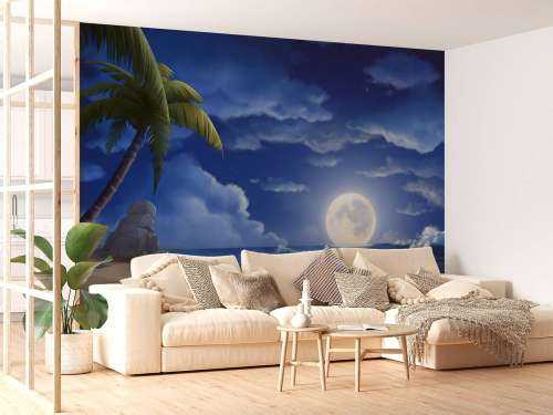 Belle plage de nuit