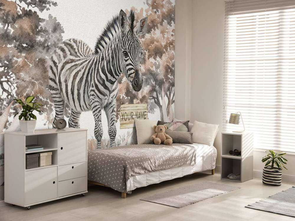 Bébé zèbre dans la nature taupe