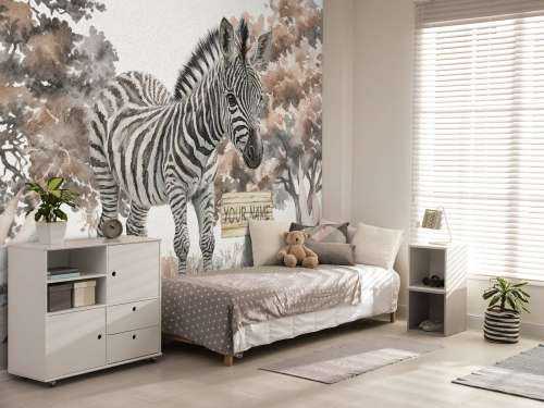 Bébé zèbre dans la nature taupe