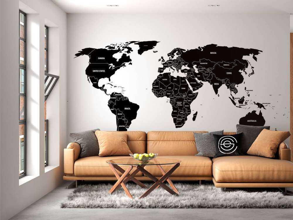 Carte du monde en noir