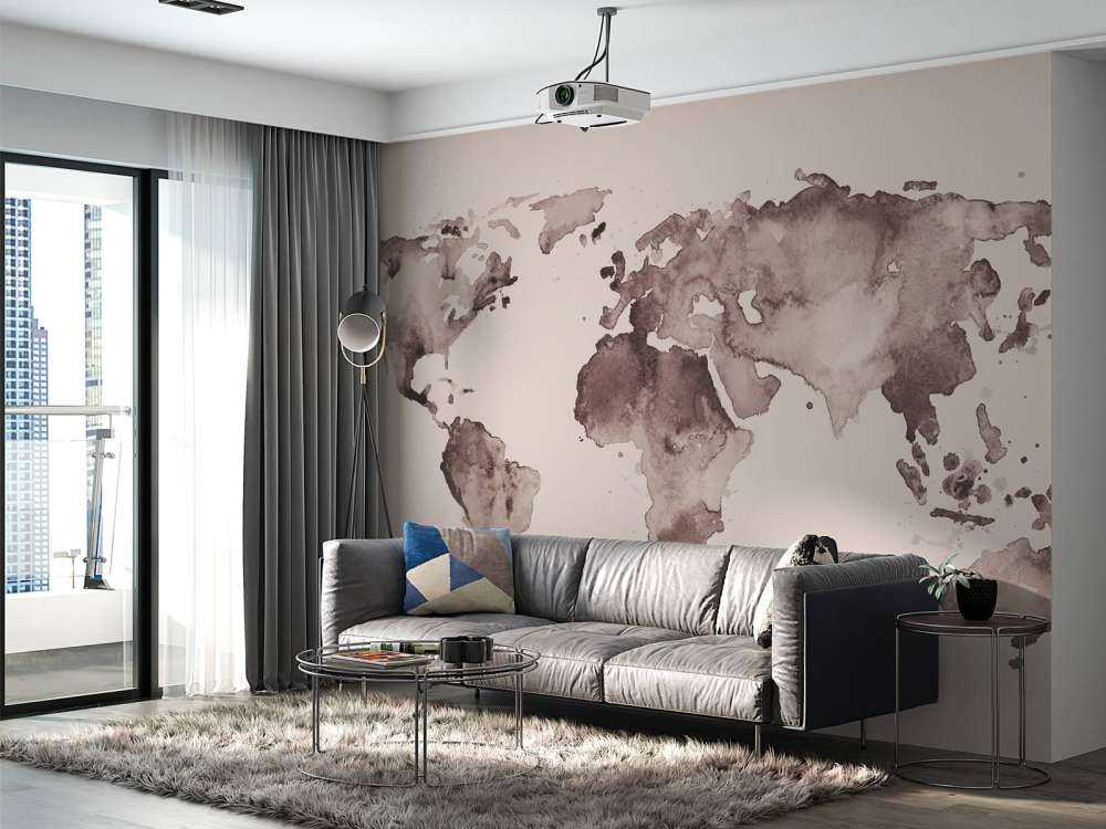 Carte du monde en sépia
