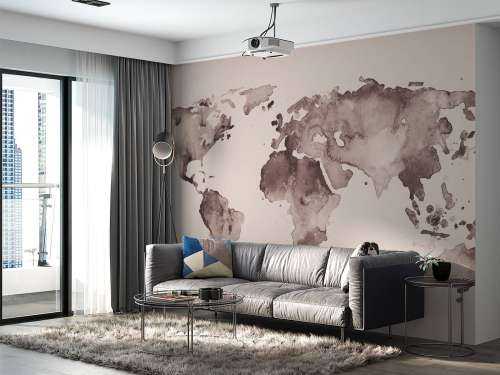Carte du monde en sépia