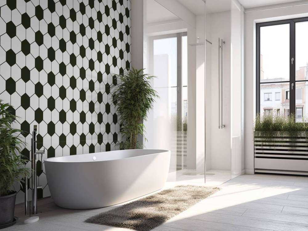 Polygones géométriques noir et blanc