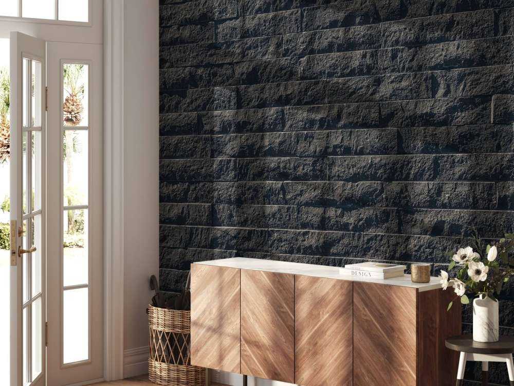 Mur avec des pierres sombres