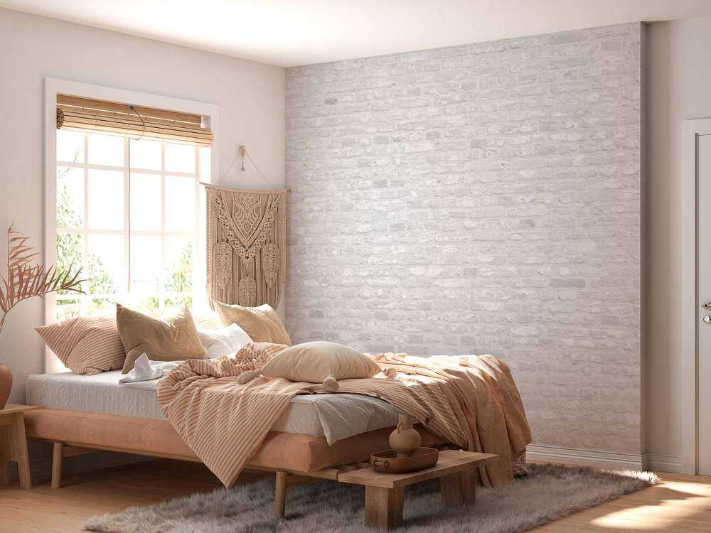 Mur de vieilles briques blanches