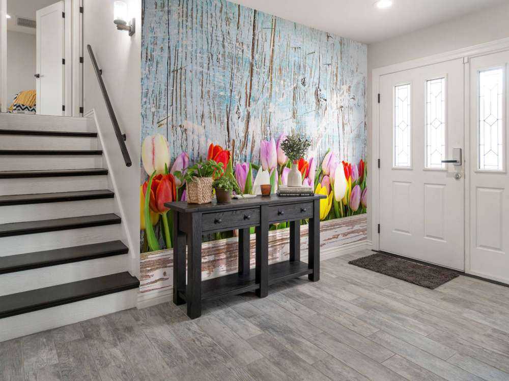 Tulipes avec du bois