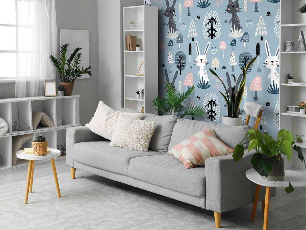 Motif de lapin bleu