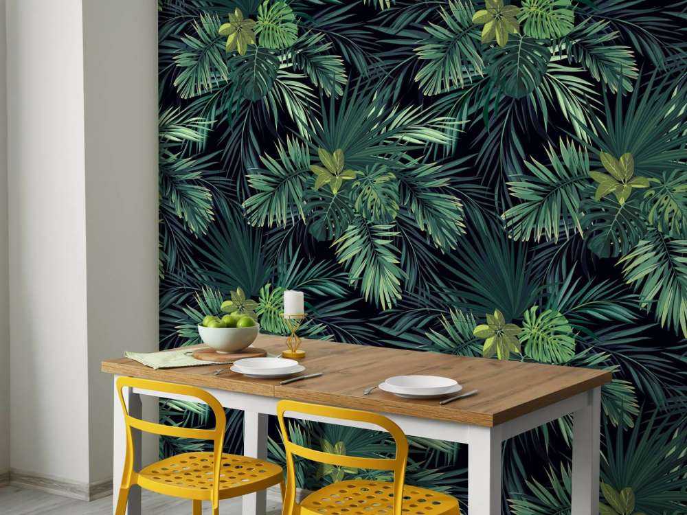 Motif avec belles feuilles vertes