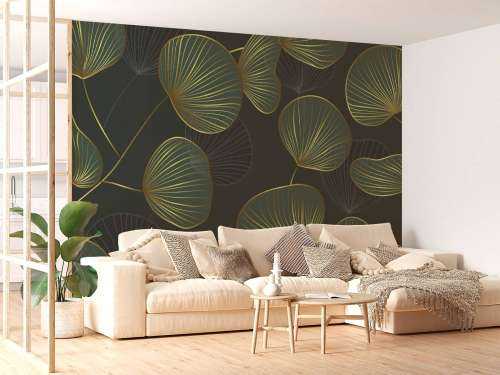Feuilles décoratives avec de l'or