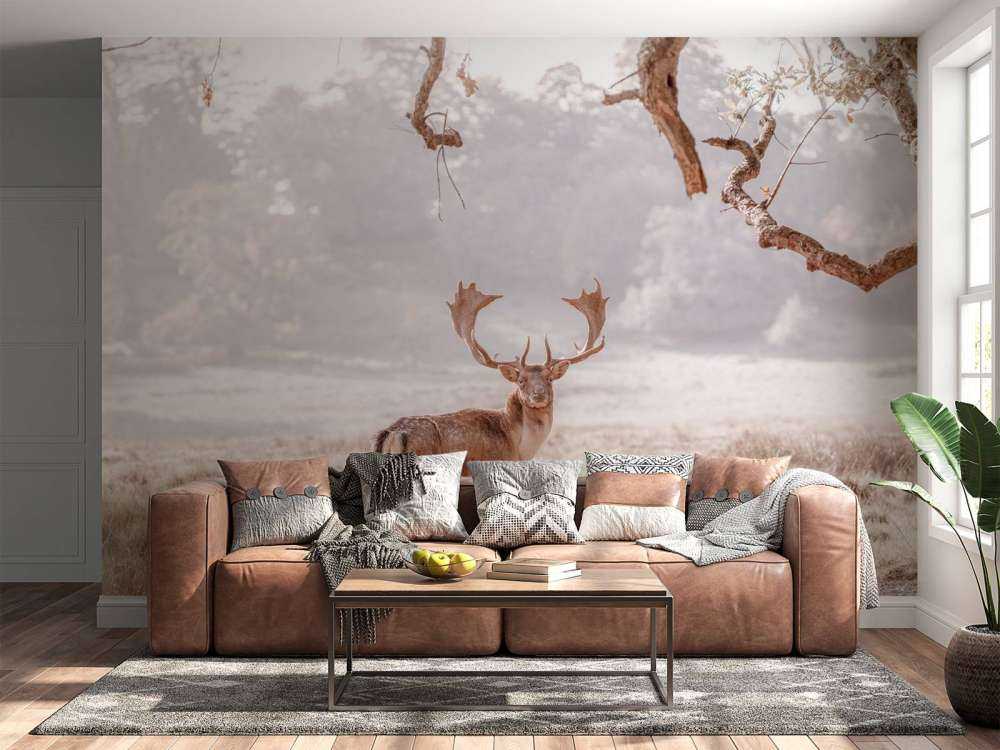 Cerf dans un champ