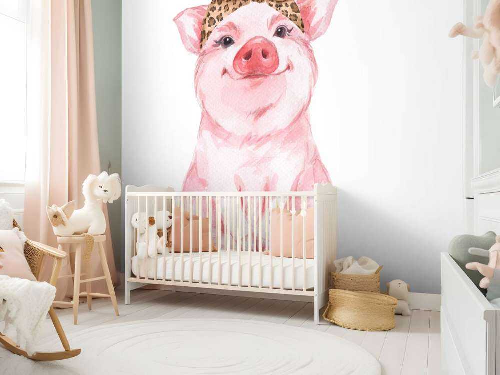 Drôle de petit cochon avec un bandana