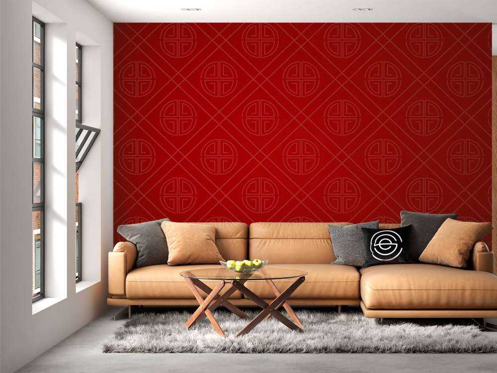 Motif chinois rouge