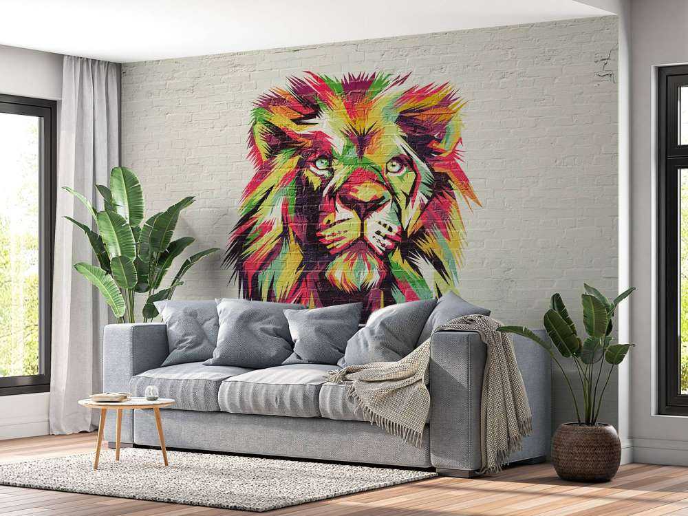 Graffiti d'un lion