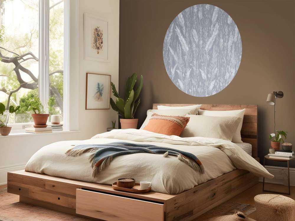 Mur de graminées des champs - bleu