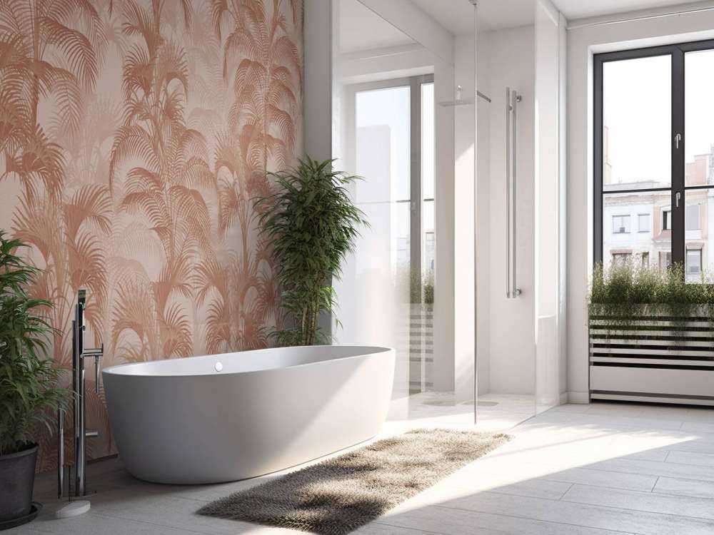 Palmiers vintage tropicaux - terre cuite