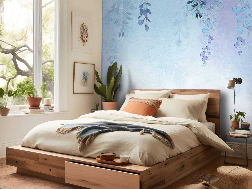 Plantes bleu clair