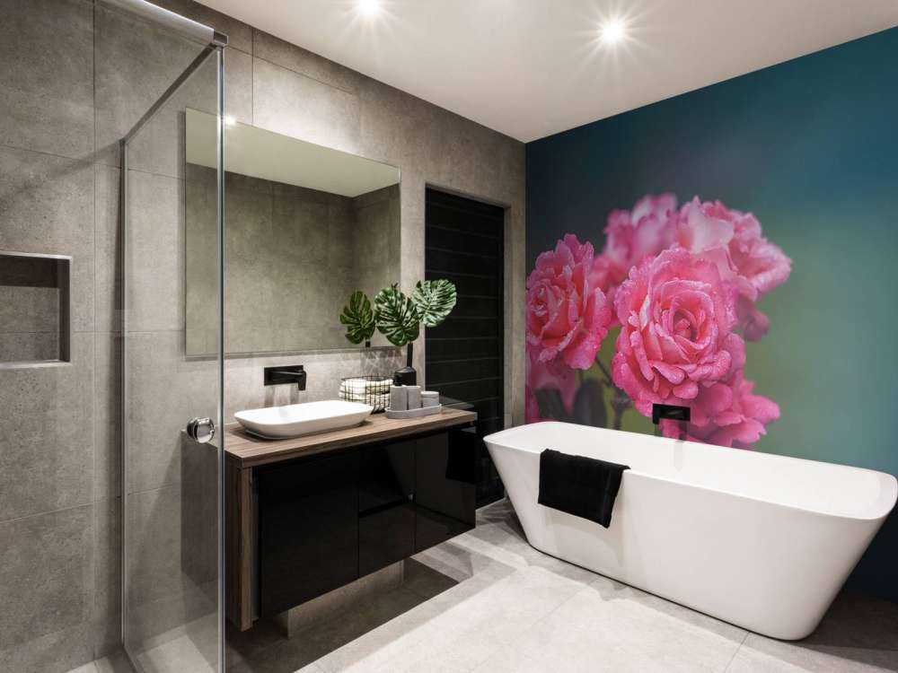 Branche de rose rose