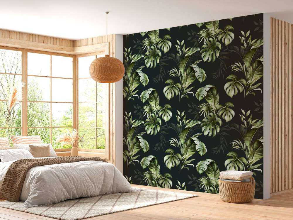 Motif vert avec des feuilles