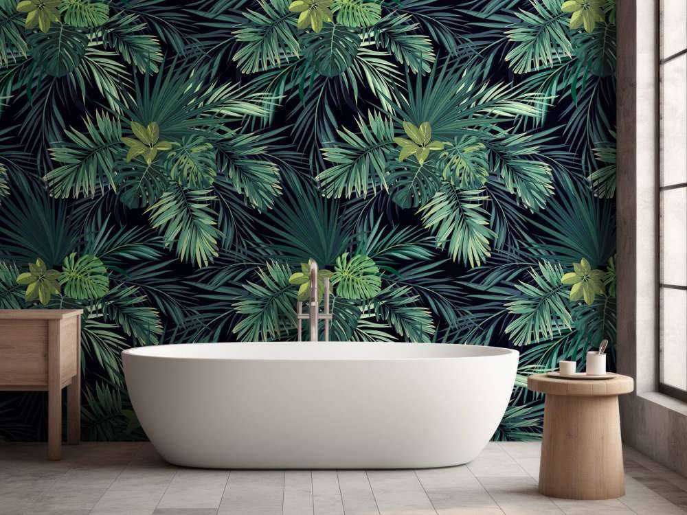 Motif avec belles feuilles vertes