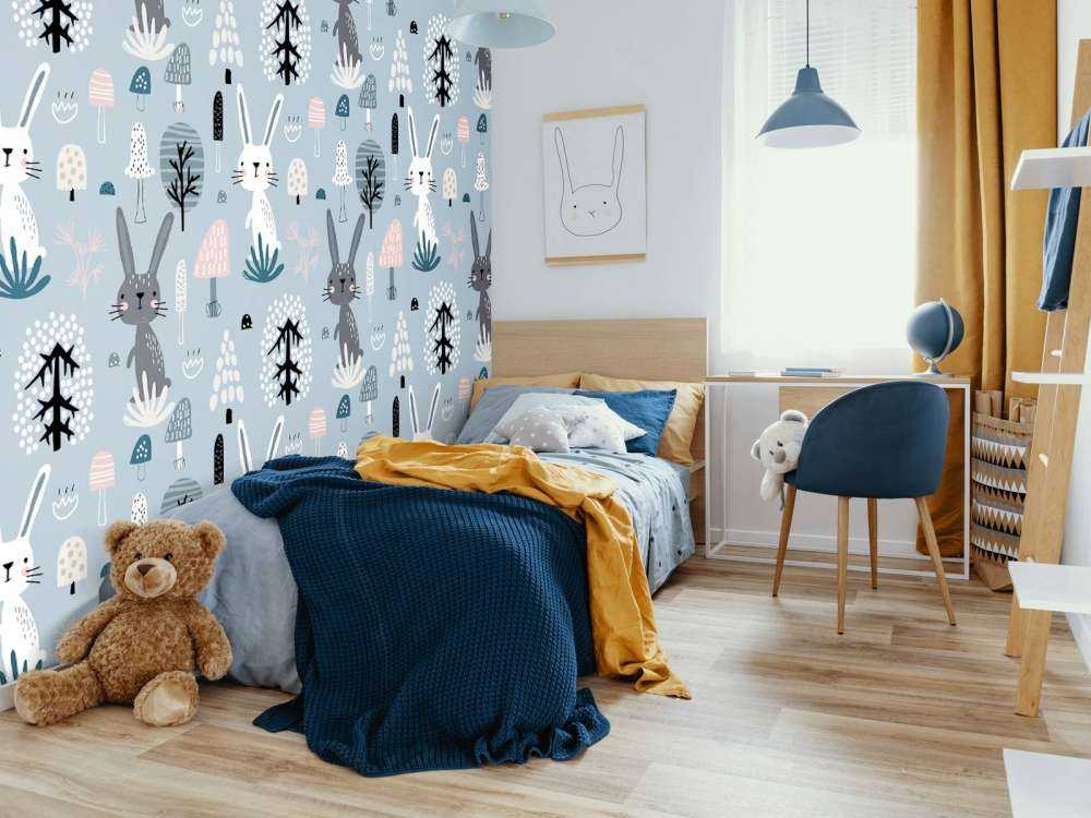 Motif de lapin bleu