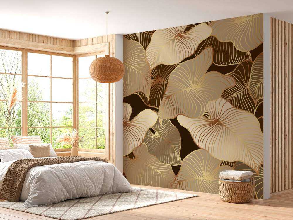 Feuilles tropicales brunes