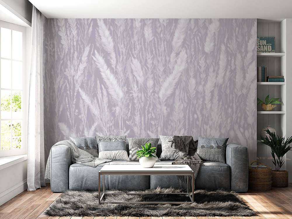 Mur de graminées de champ - violet