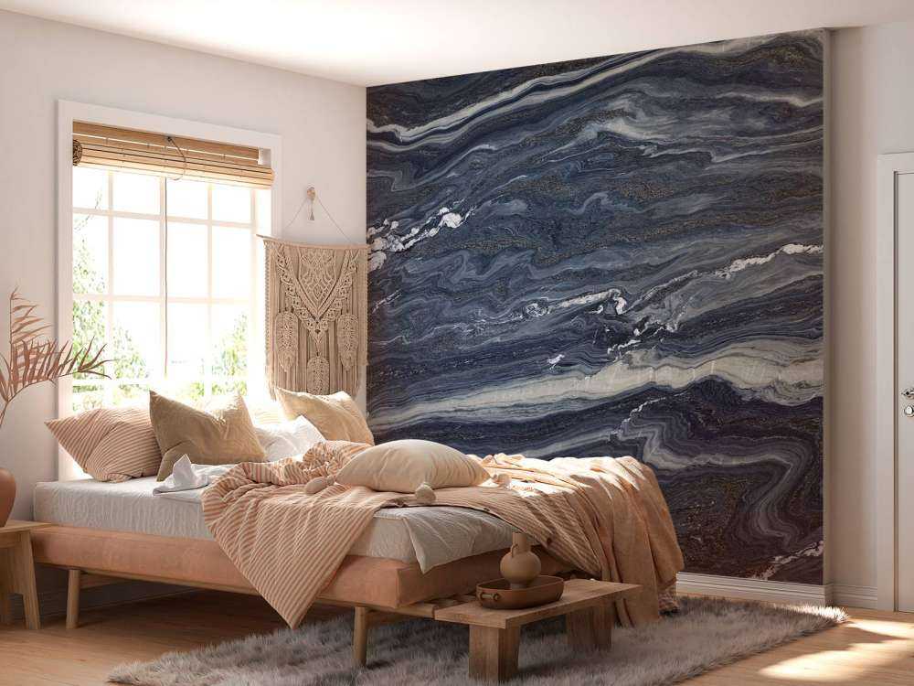 Marbre bleu et blanc