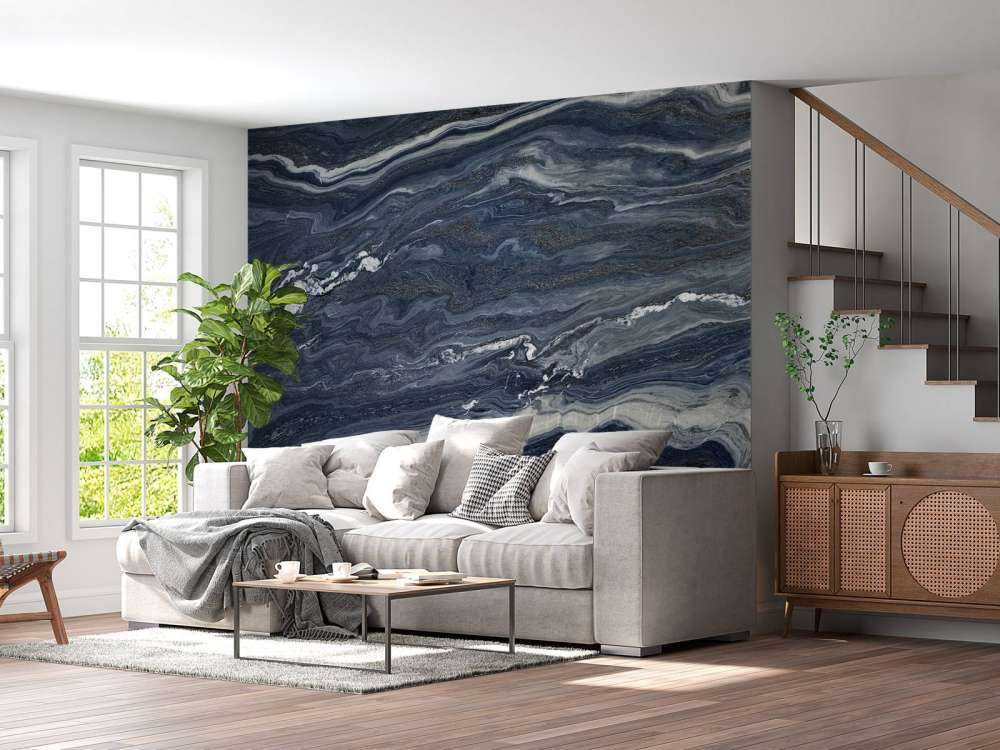 Marbre bleu et blanc
