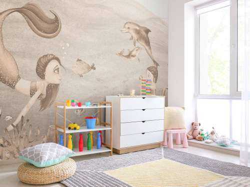 Monde de sirène en taupe