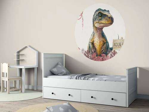 Bébé T-rex dans la jungle rose