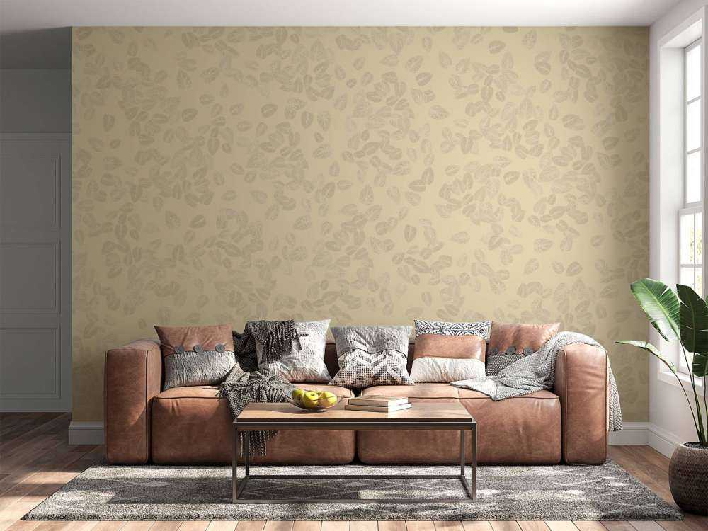 Petites feuilles sur beige