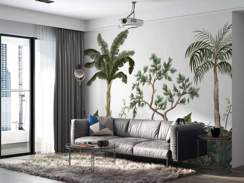 Paysage de jungle avec des palmiers