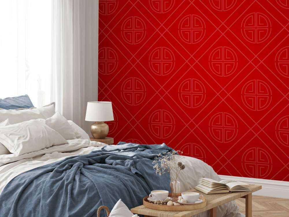 Motif chinois rouge