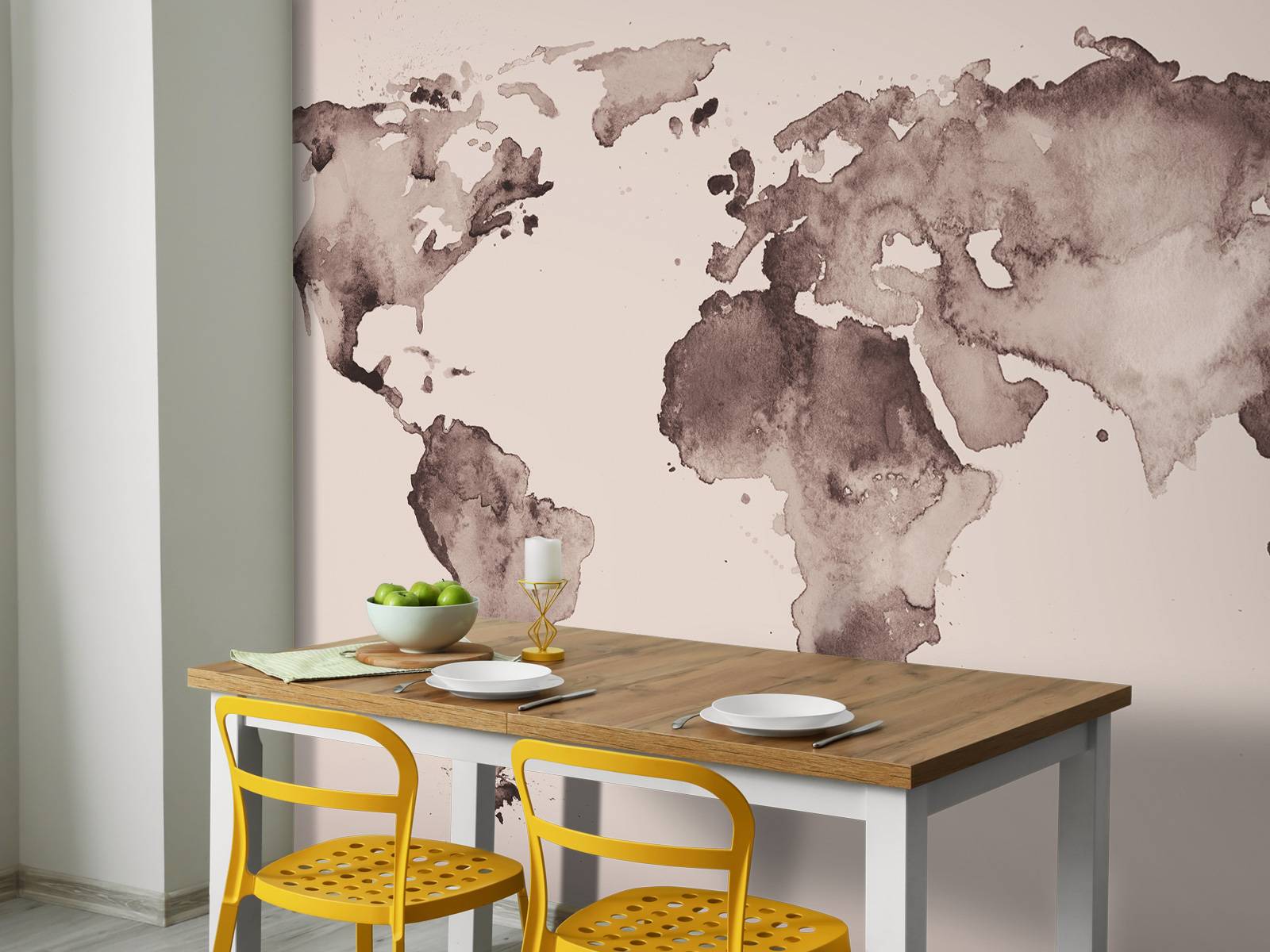 Carte du monde en sépia