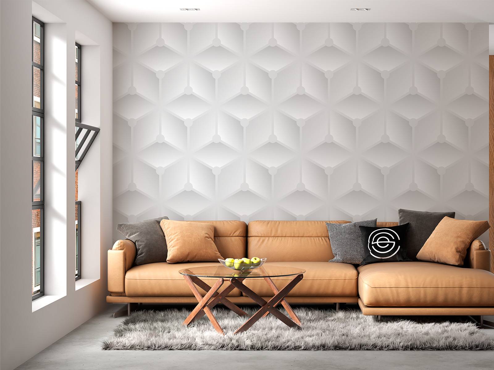 Motif 3D blanc