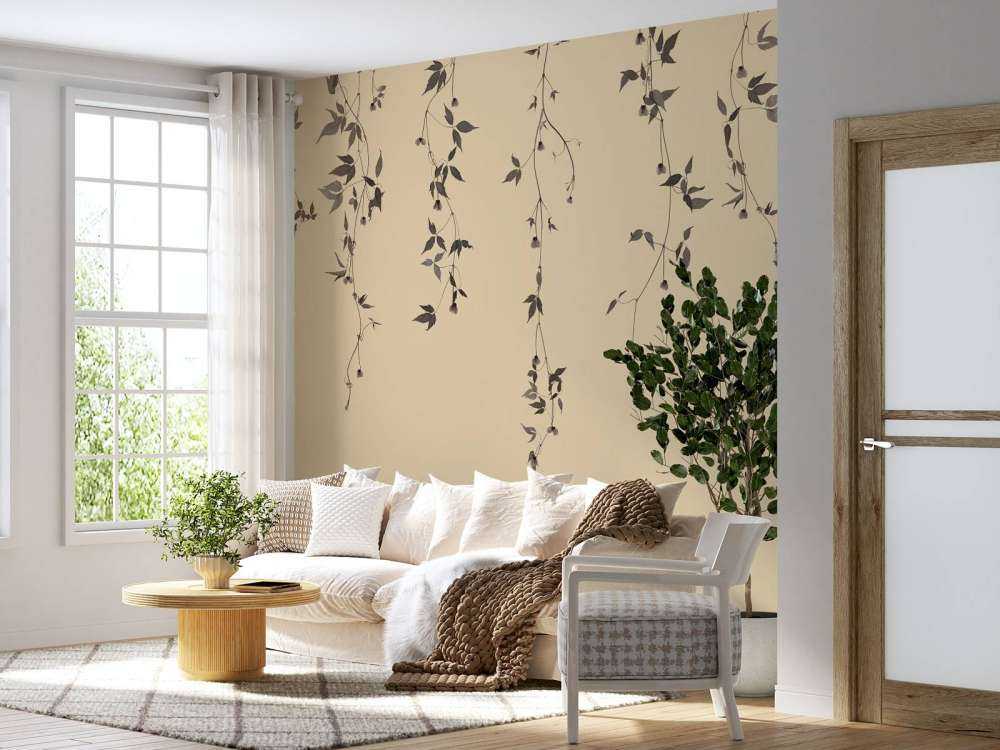 Brins de clématite sur beige