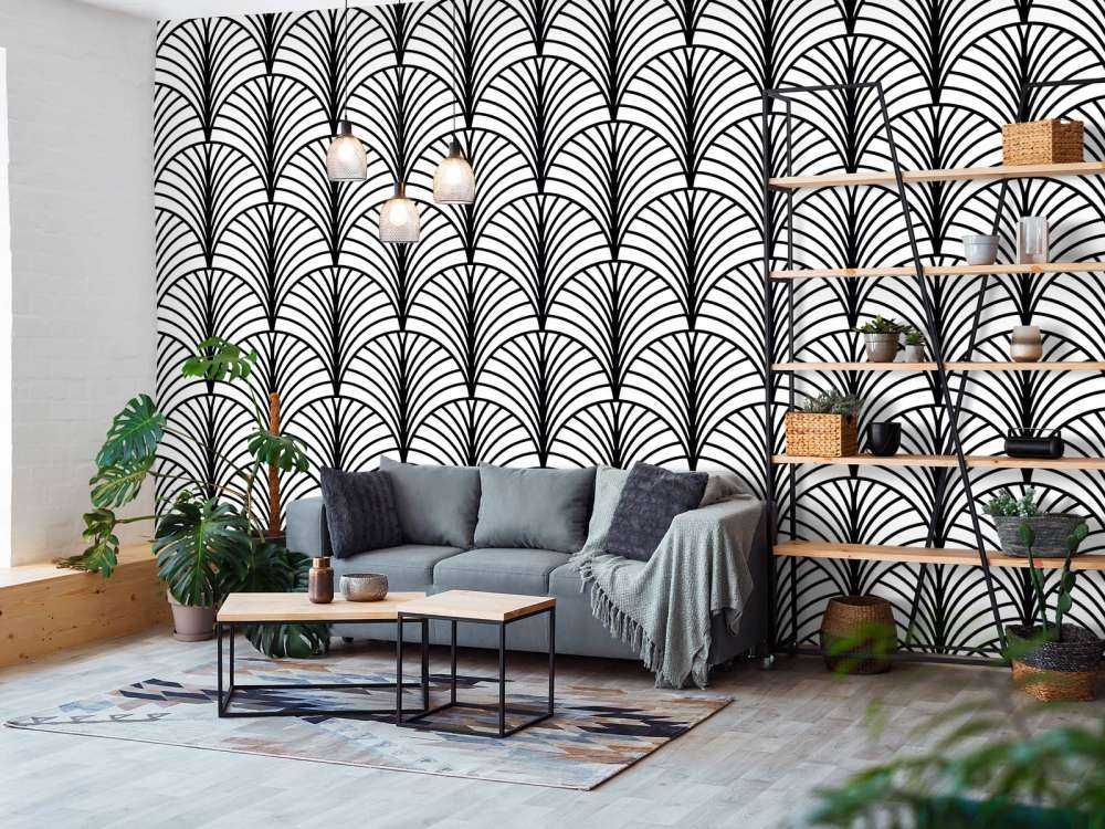 Palmette noir et blanc