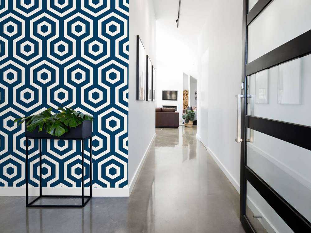 Motif Hexagones bleu foncé