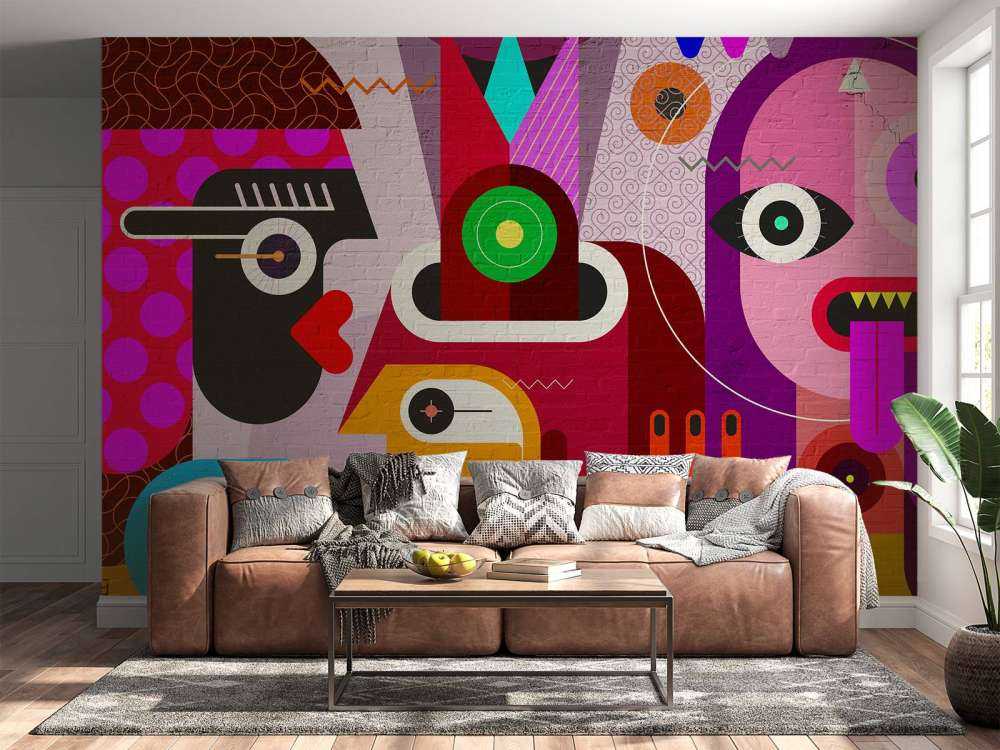 Des graffitis avec des visages