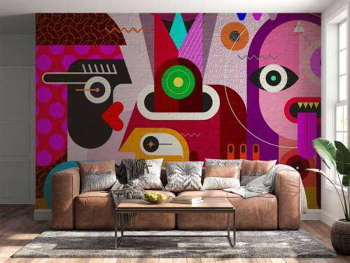 Des graffitis avec des visages